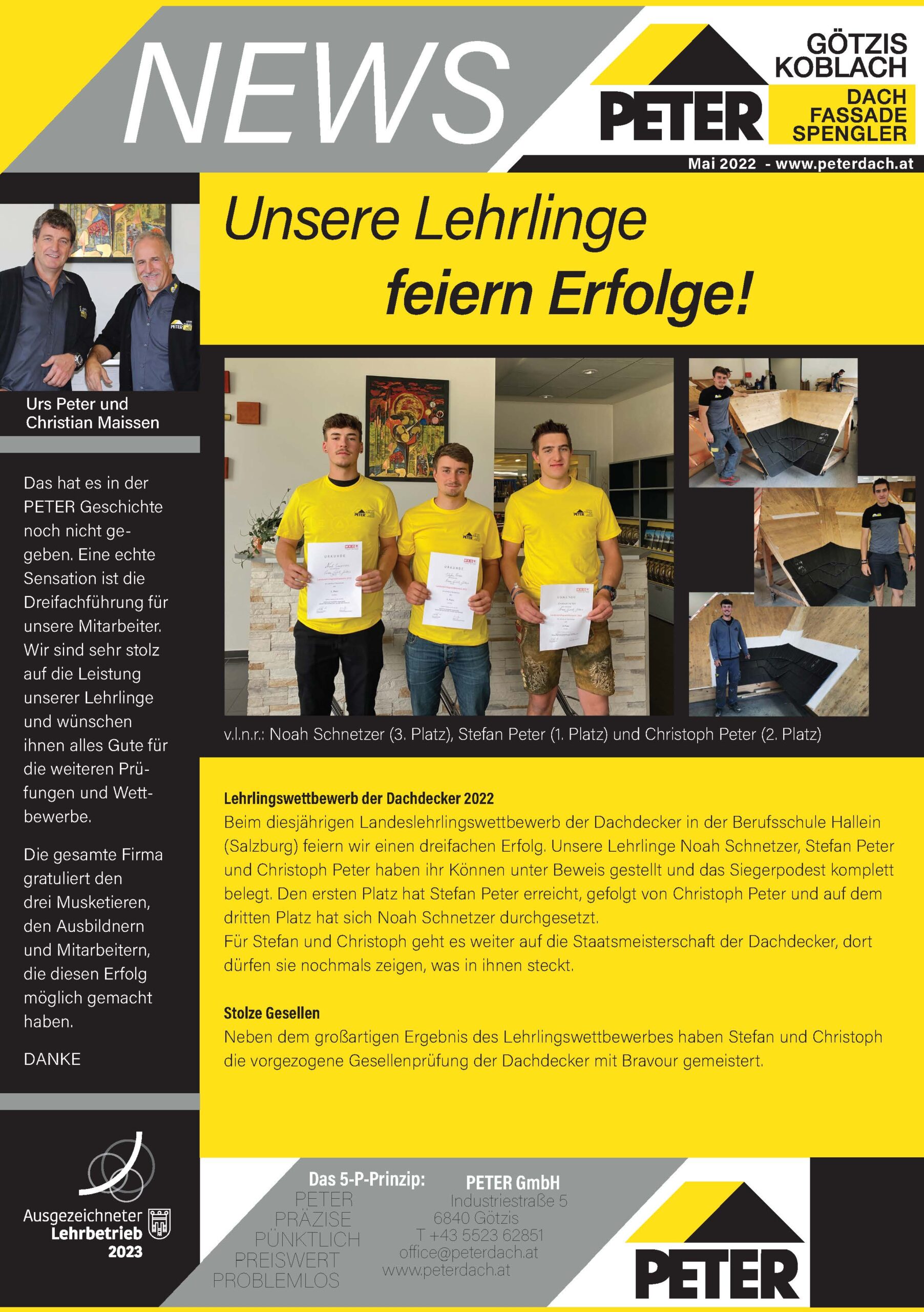 Peter-Dach-Peter-News-Lehrlinge-Erfolge-Rheintal-Vorarlberg-Götzis-Mai-22